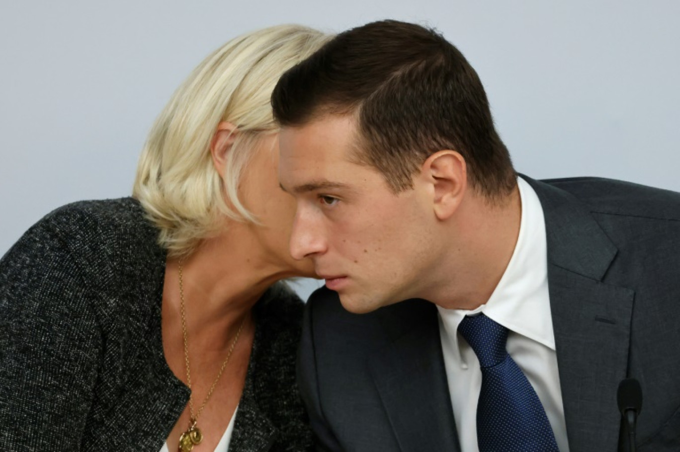 Marine Le Pen et Jordan Bardella à l'Assemblée nationale à Paris, le 14 septembre 2024 © Ludovic MARIN