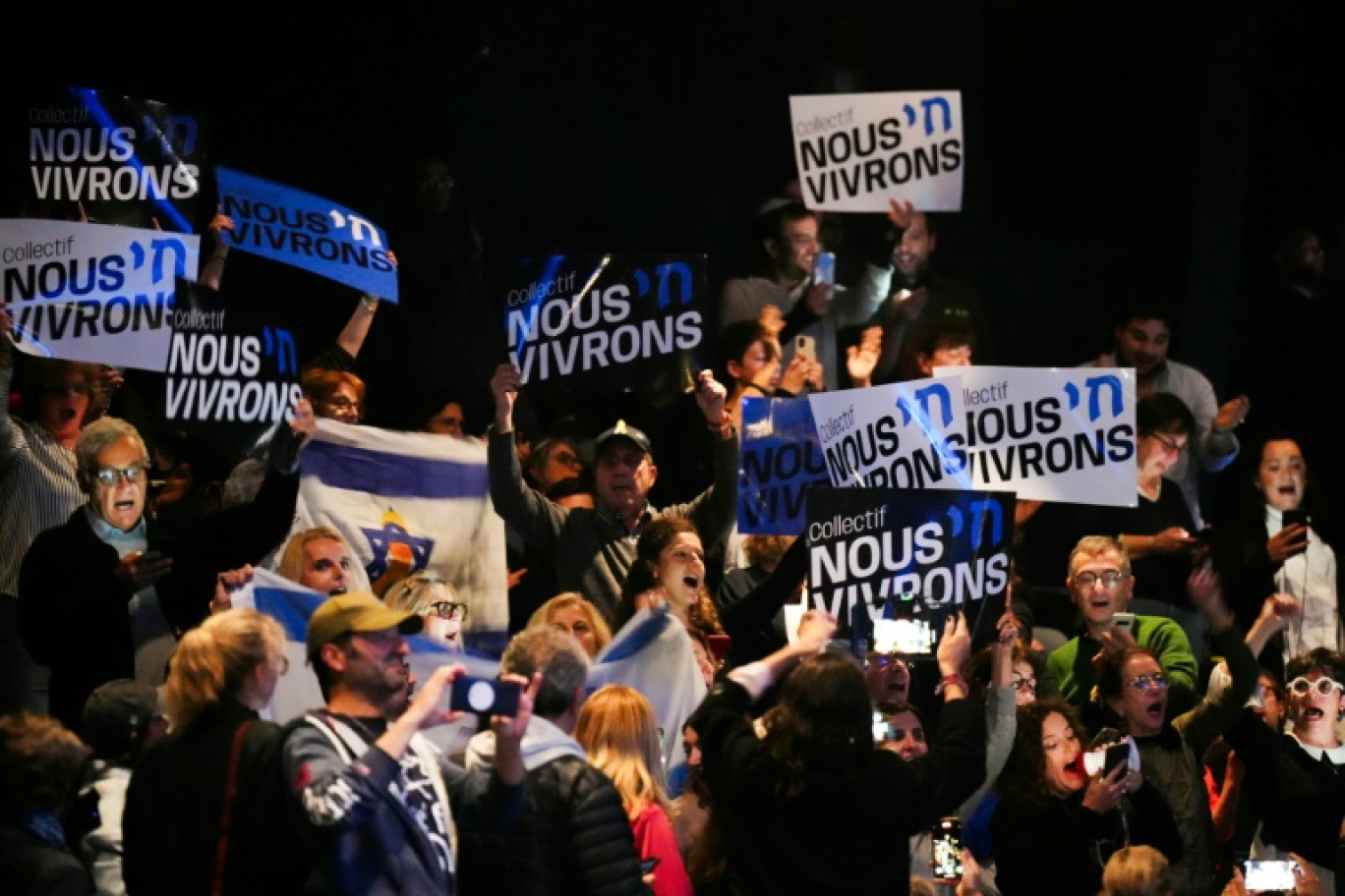 Cérémonie d'hommage aux victimes des attaques du Hamas contre Israël le 7 octobre 2023, à l'occasion de son premier anniversaire, organisée par le Crif à Paris, le 7 octobre 2024 © Dimitar DILKOFF