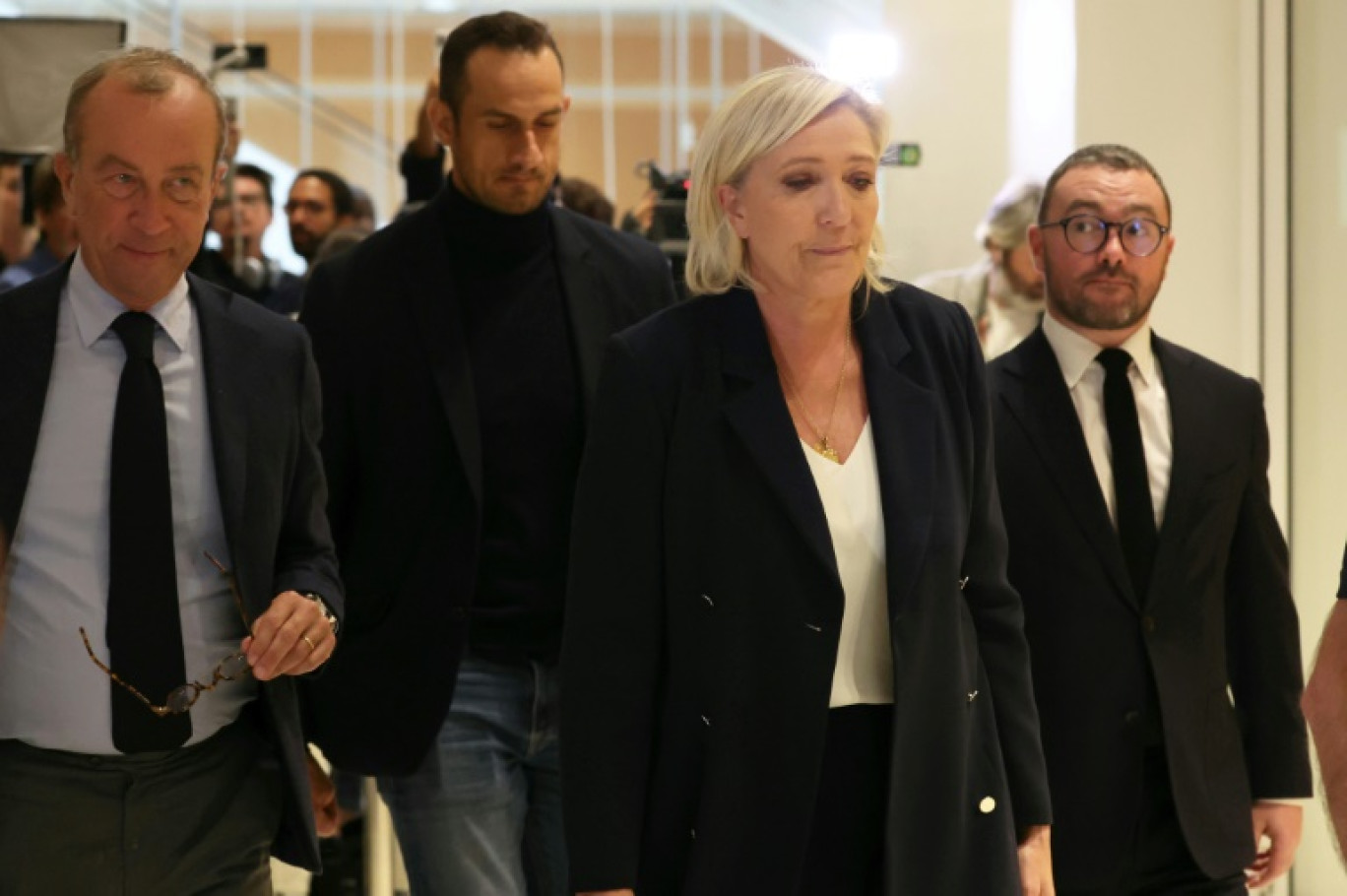 Marine Le Pen à son arrivée au tribunal correctionnel de Paris, le 14 octobre 2024 © Grégoire CAMPIONE