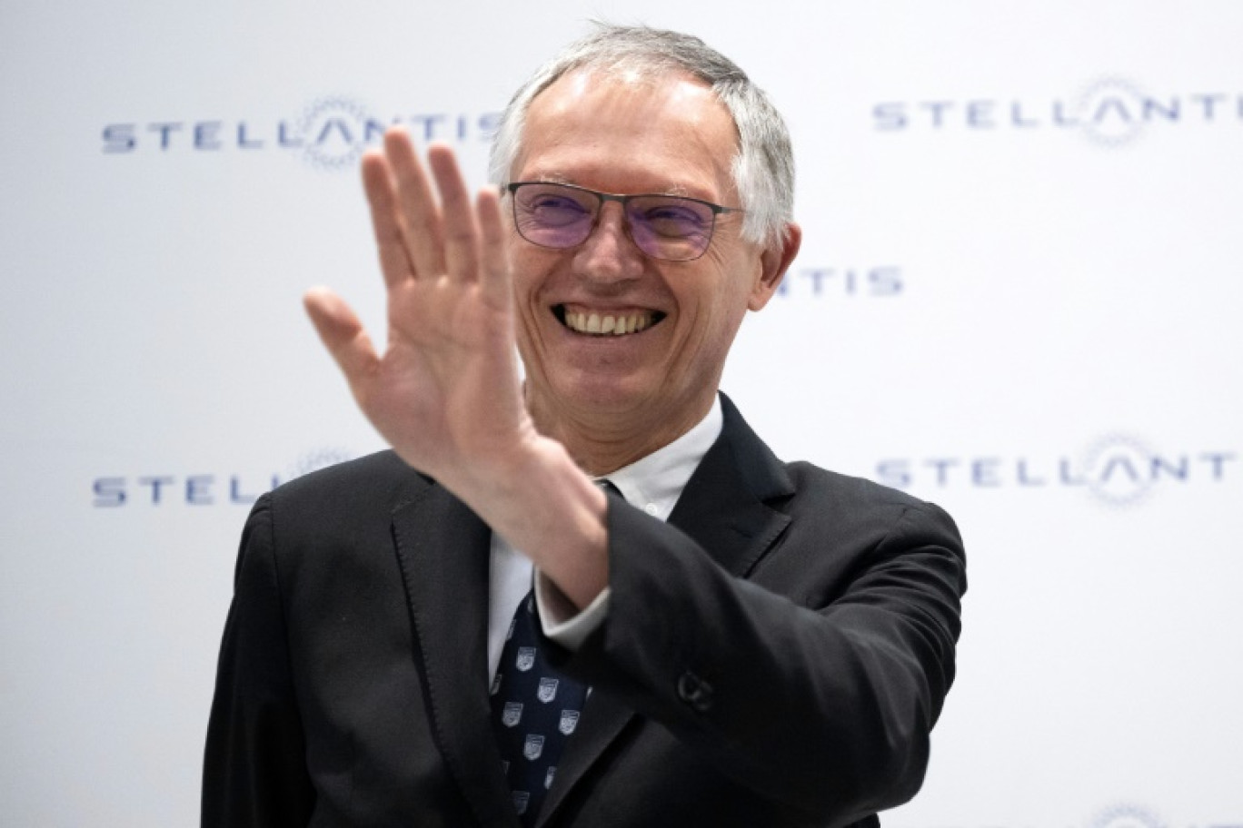 Le PDG de Stellantis Carlos Tavares pendant l'inauguration d'une usine à Turin, en Italie, le 10 avril 2024 © MARCO BERTORELLO