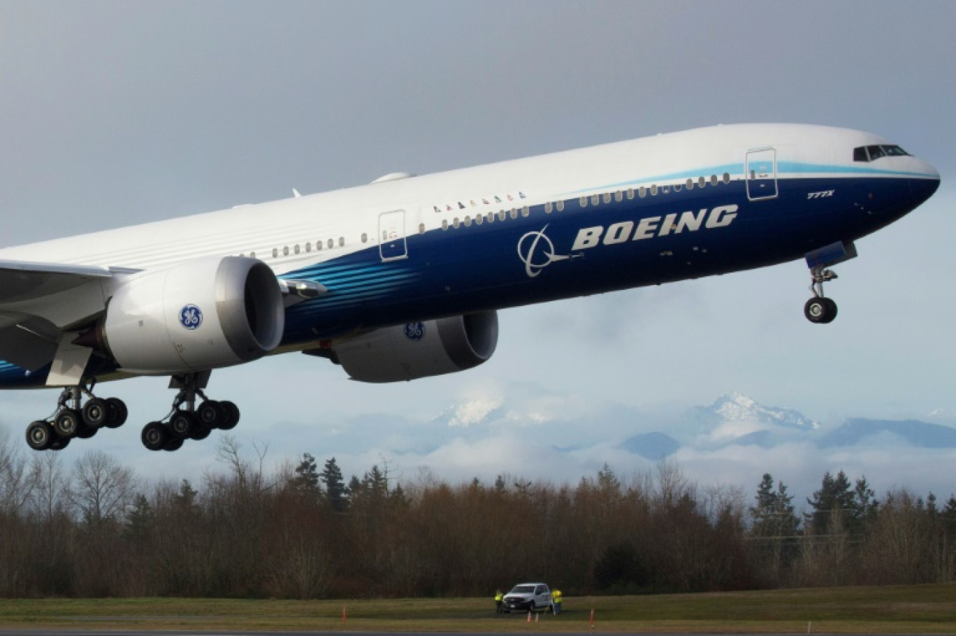 Le programme du 777X, dernier né de Boeing, retardé par un problème de certification, le 25 janvier 2020 à Everett (nord-ouest) © Jason Redmond