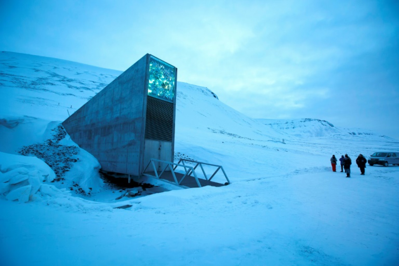 L'entrée de la banque mondiale de semences du Svalbard (Spitzberg), en Norvège, le 29 février 2016 © Heiko JUNGE