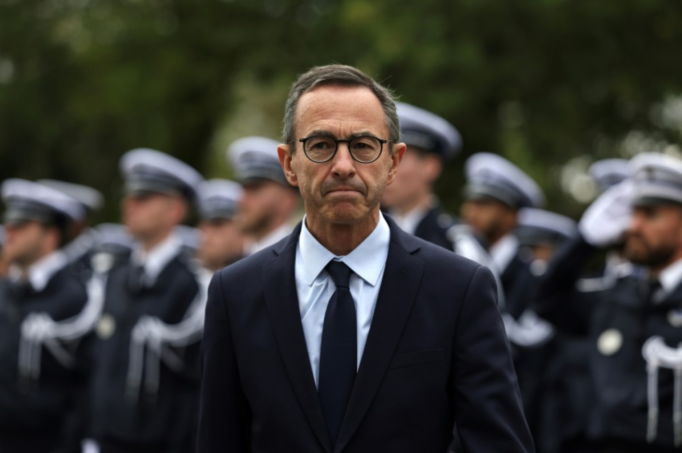 Le ministre de l'Intérieur Bruno Retailleau à l'école nationale de police de Toulouse le 25 octobre 2024 © Valentine CHAPUIS