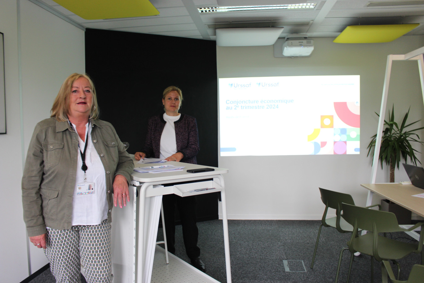 Valérie Hadet, directrice de l'Urssaf Picardie, et Claire Lescellierre, en charge des données statistiques.