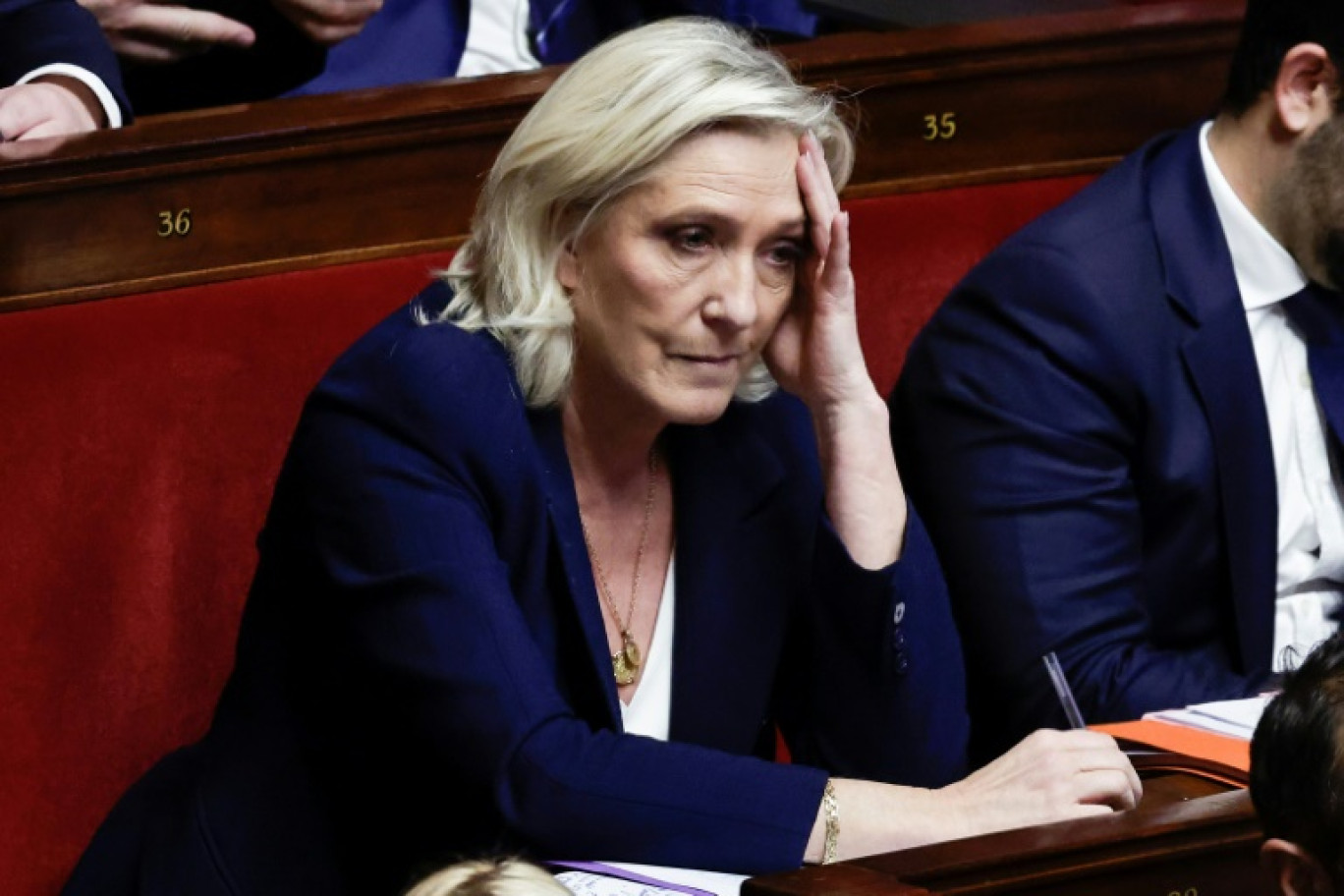 Marine Le Pen, à l'Assemblée Nationale, le 31 octobre 2024 © STEPHANE DE SAKUTIN