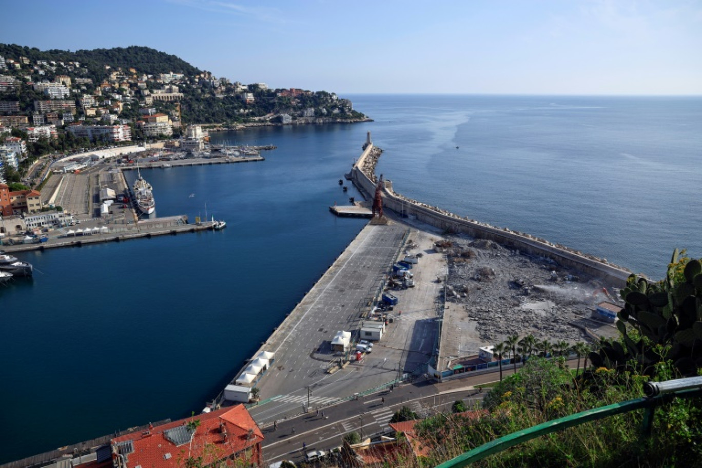 Travaux de construction sur le futur site de la "Troisième conférence des Nations unies sur les océans" (UNOC 3) à Nice, le 5 novembre 2024 © Valery HACHE