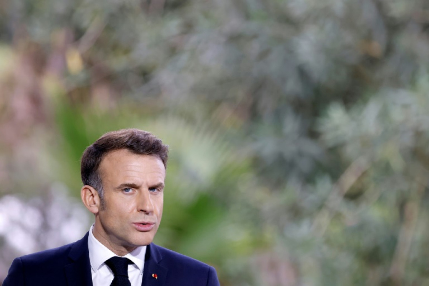 Le président de la République Emmanuel Macron le 30 octobre 2024, à Rabat, au Maroc © Ludovic MARIN