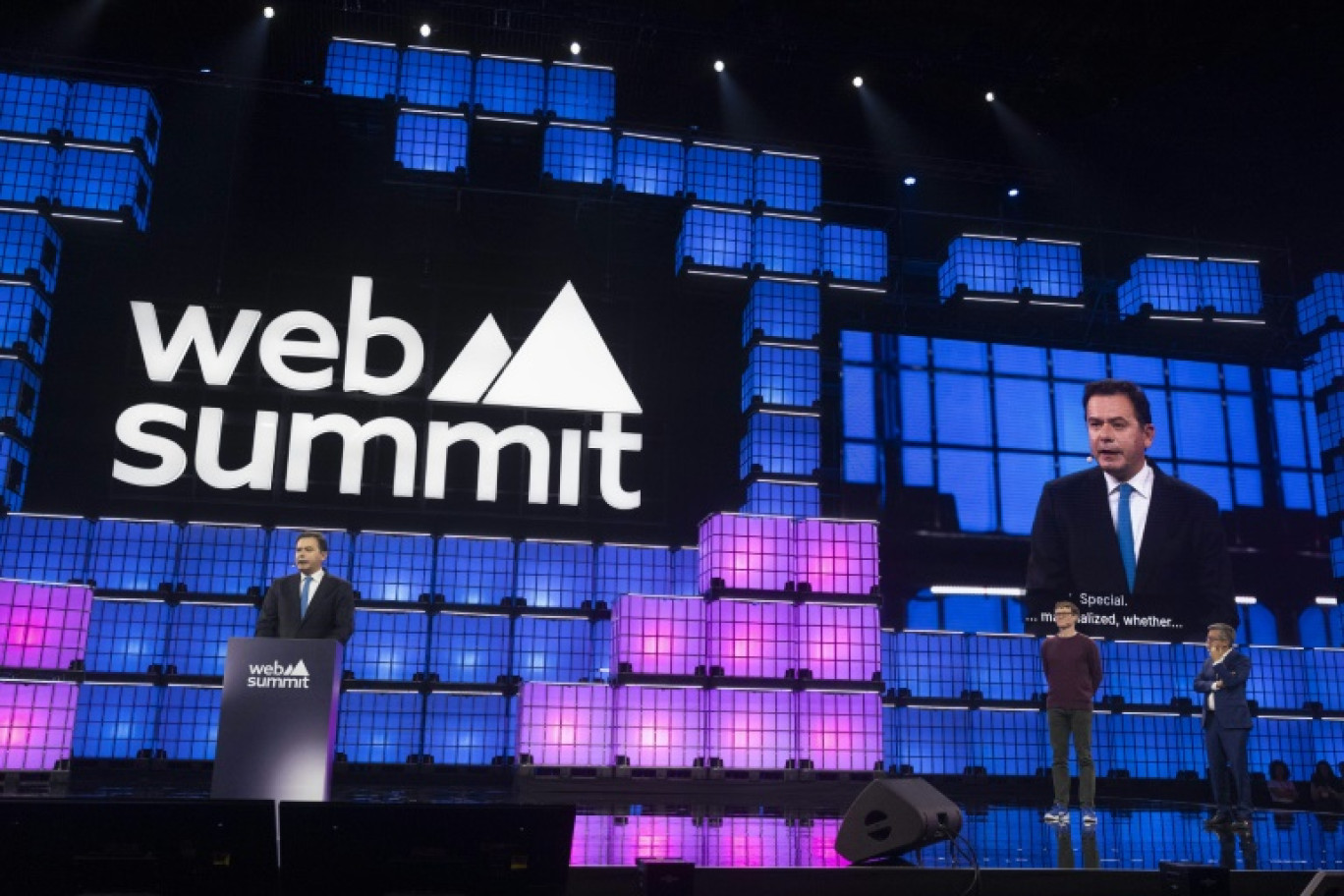 Le cofondateur du Web Summit, Paddy Cosgrave, à l'ouverture de l'événement à Lisbonne, le 11 novembre 2024 au Portugal © Patricia DE MELO MOREIRA