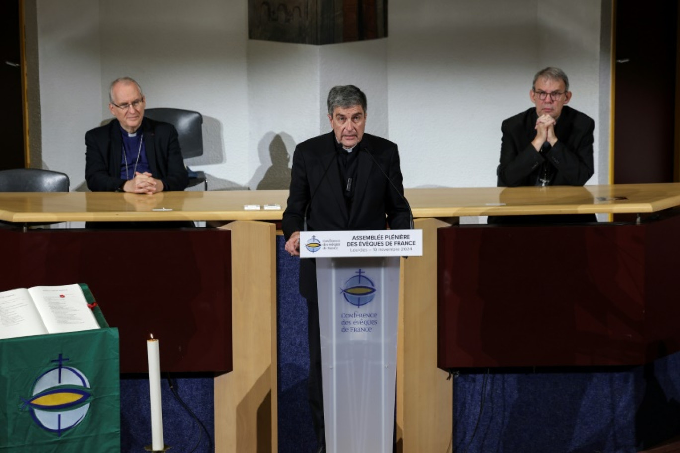 Le président de la Conférence des évêques de France (CEF), Eric de Moulins-Beaufort, à Lourdes, dans les Hautes-Pyrénées, le 10 novembre 2024 © Valentine CHAPUIS