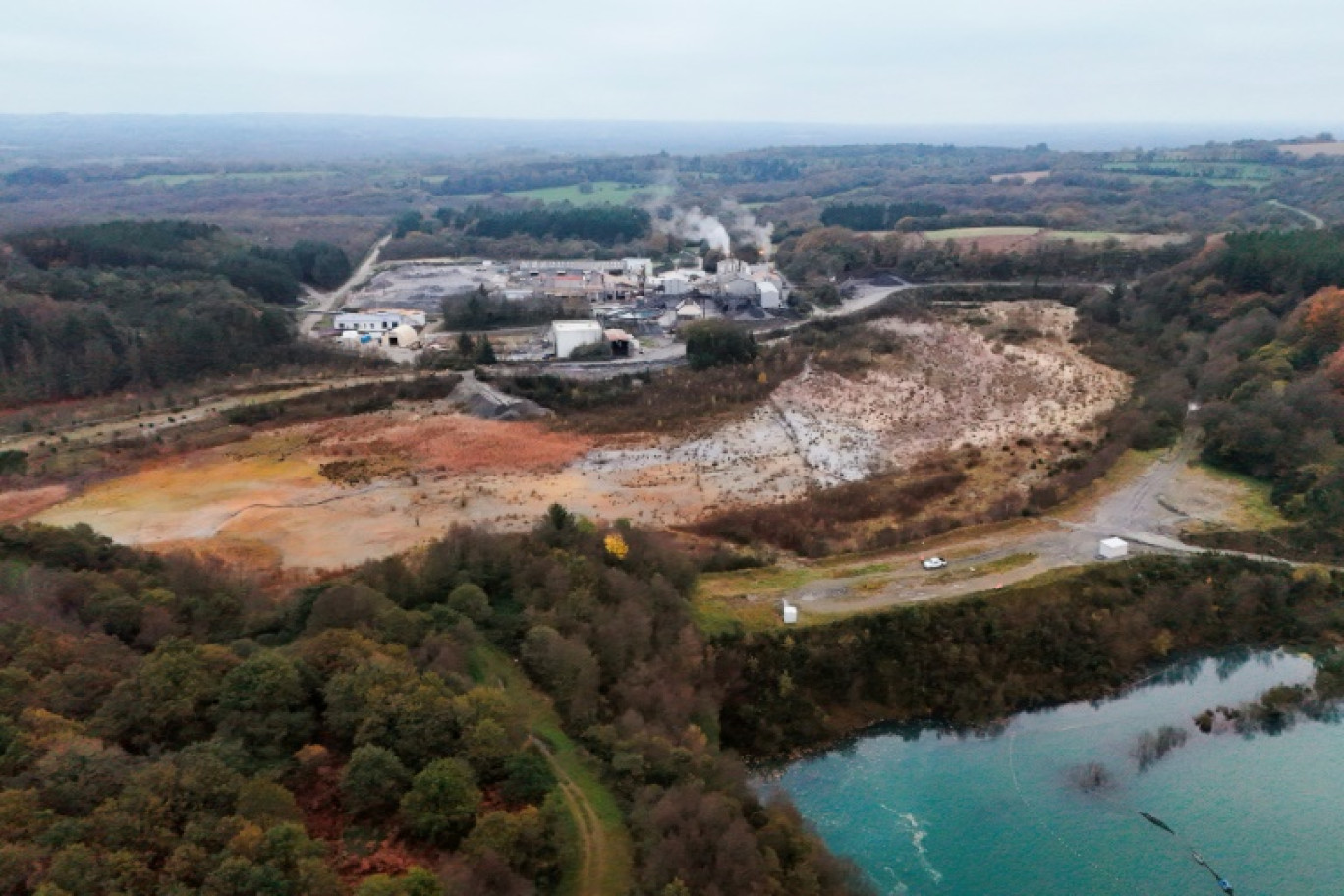 La carrière d'andalousite exploitée par la société Imerys, le 5 novembre 2024 à Glomel (Côte-d'Armor) © Damien MEYER