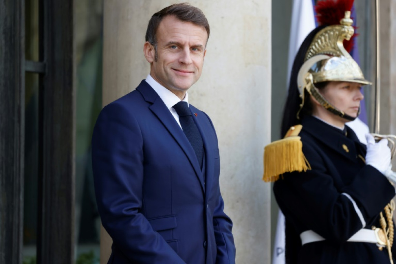 Le président Emmanuel Macron à l'Élysée, à Paris, le 14 novembre 2024 © Ludovic MARIN