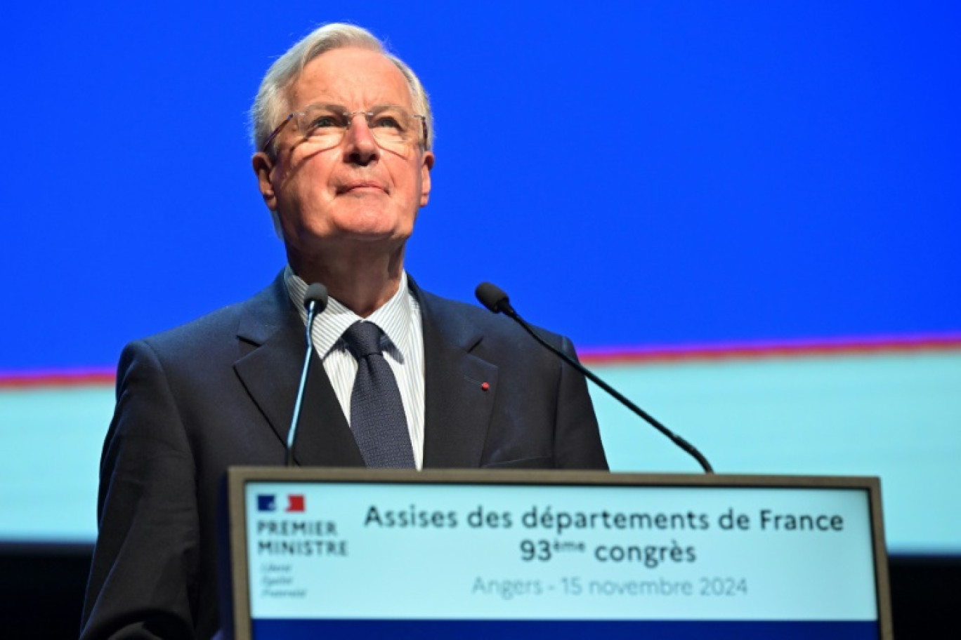 Le Premier ministre Michel Barnier aux Assises des Départements de France à Angers, le 15 novembre 2024 © Damien MEYER