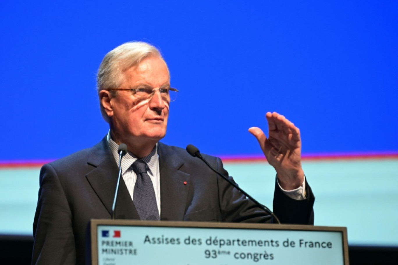 Le Premier ministre Michel Barnier aux Assises des Départements, à Angers, le 15 novembre 2024 © Damien MEYER