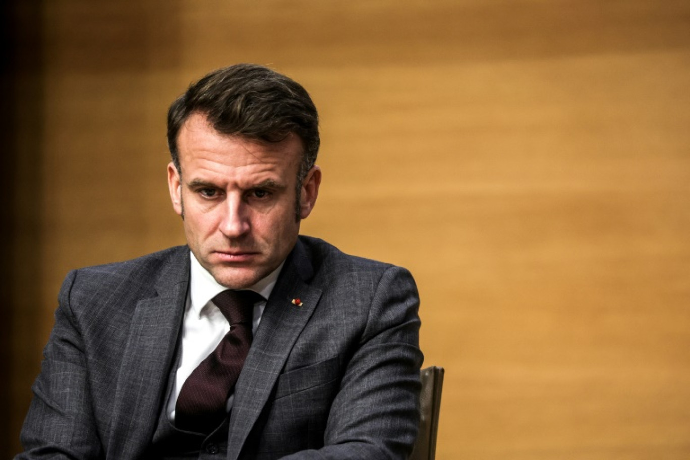 Le président français Emmanuel Macron le 13 novembre 2024 au Collège de France à Paris © Teresa Suarez