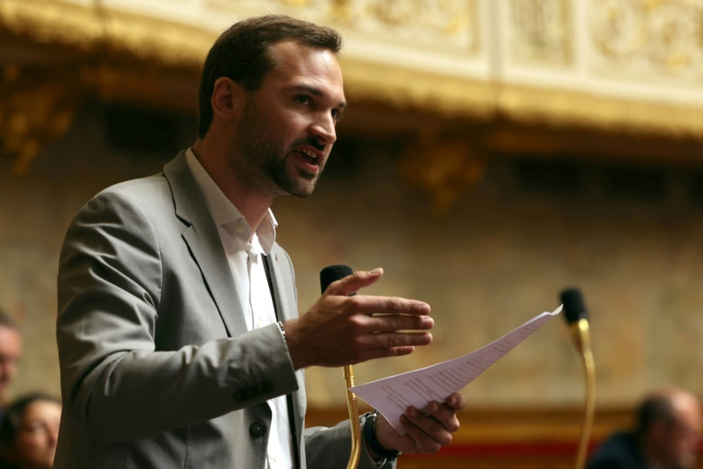 Le député LFI Ugo Bernalicis le 30 avril 2024 à l'Assemblée, à Paris © Thomas SAMSON