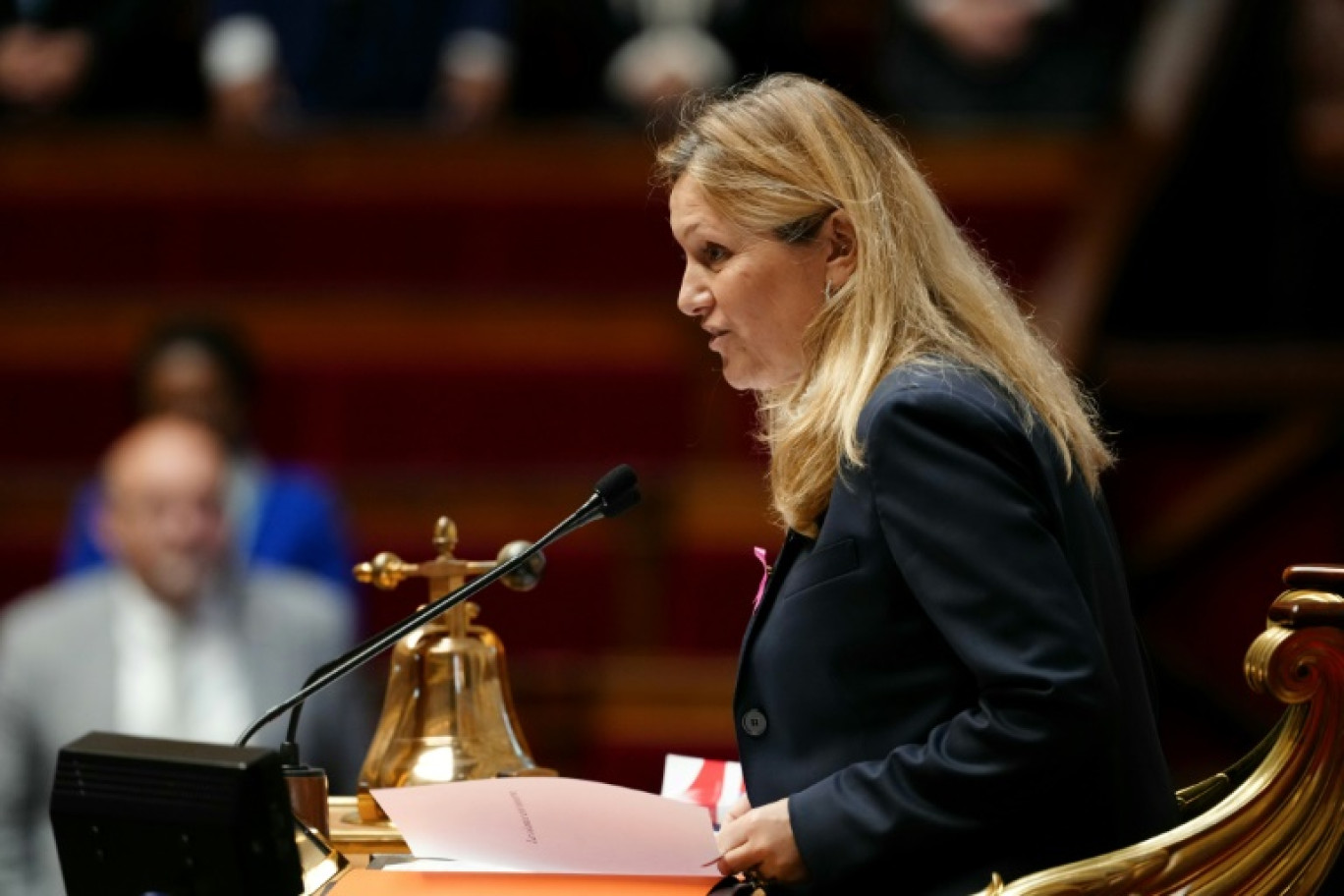 La présidente de l'Assemblée nationale Yaël Braun-Pivet, à l'Assemblée nationale, à Paris, le 9 octobre 2024 © Dimitar DILKOFF