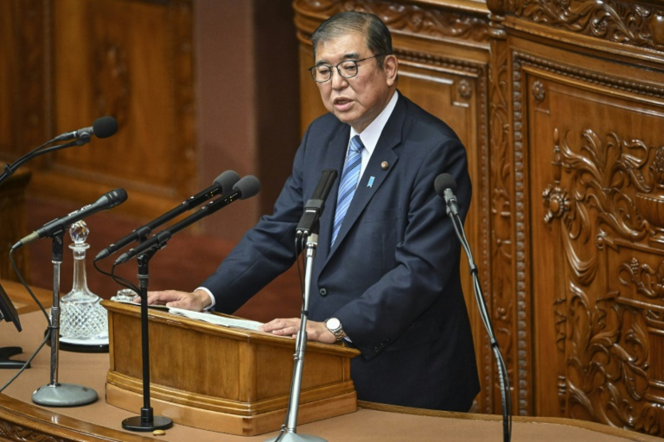 Le Premier ministre japonais Shigeru Ishiba au Parlement, le 29 novembre 2024 à Tokyo © Yuichi YAMAZAKI