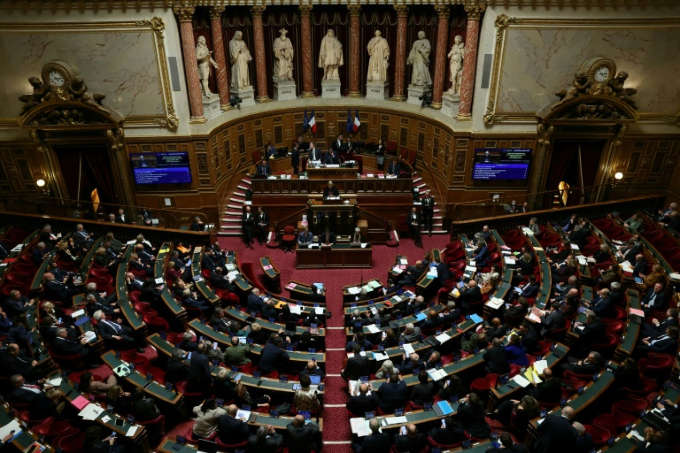 Les sénateurs examinent le projet de loi de financement de la sécurité sociale 2025, au Sénat à Paris le 26 novembre 2024 © ALAIN JOCARD