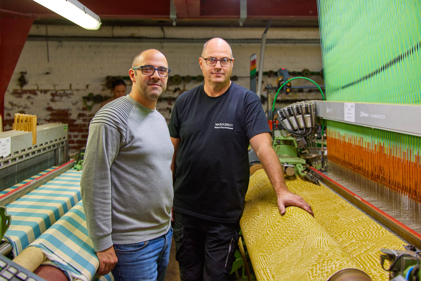 Gaylord Hecquet-Ruffin et ﻿Sébastien Trocme, respectivement responsables logistique et production chez Margueroy. © Lena Heleta