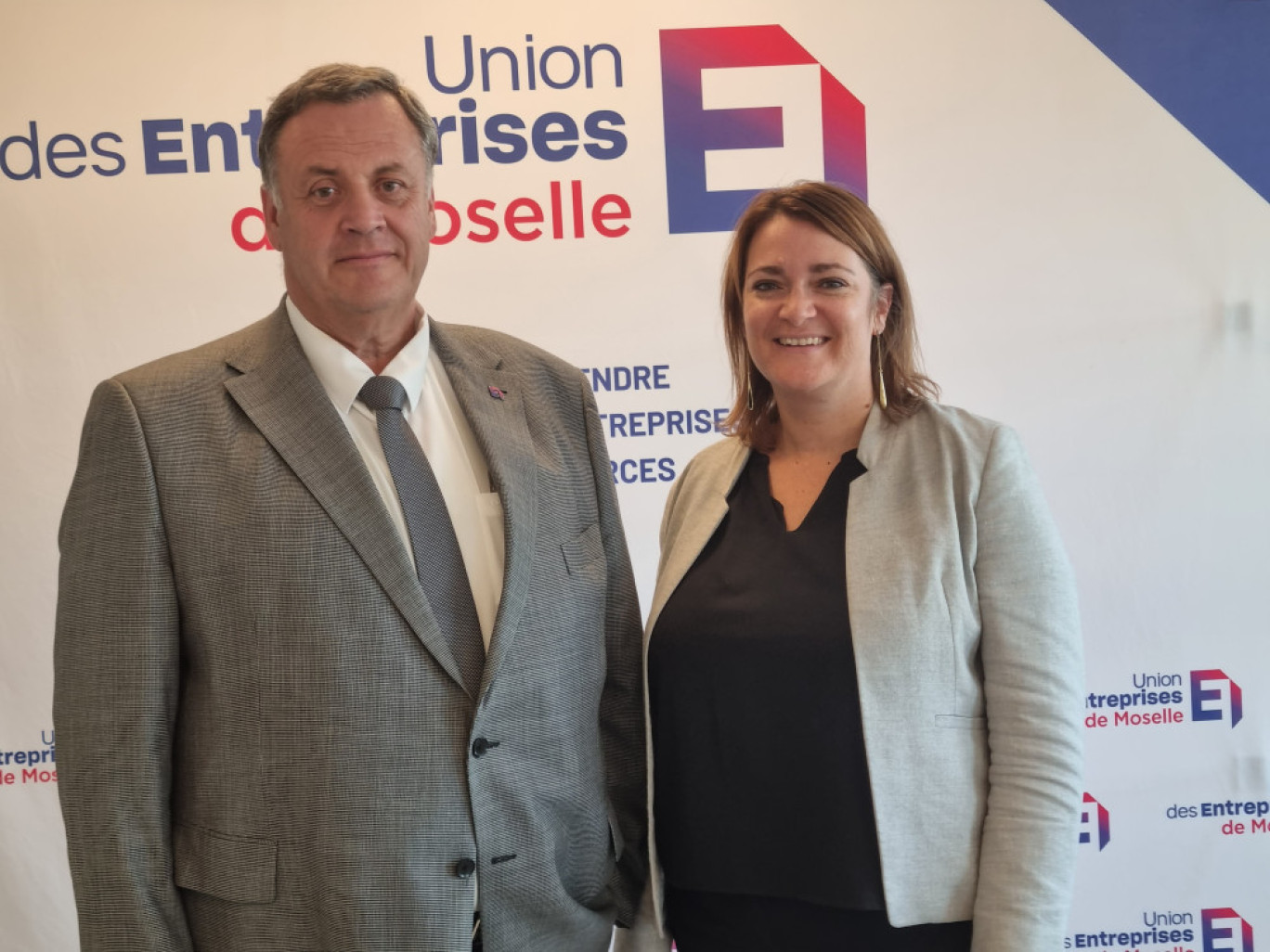 André Bousser, président de l'UE57, et Céline Castro-Carrere, déléguée générale de l'UE57. 