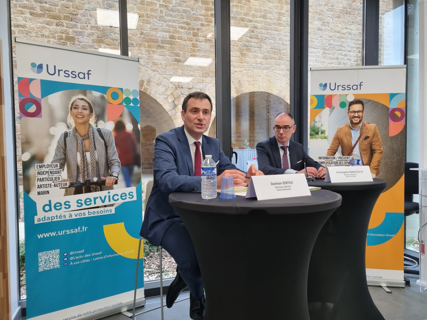 Damien Lentile, directeur général de l'Urssaf Caisse nationale, et Christophe Franceschi, directeur régional de l'Urssaf Lorraine. 