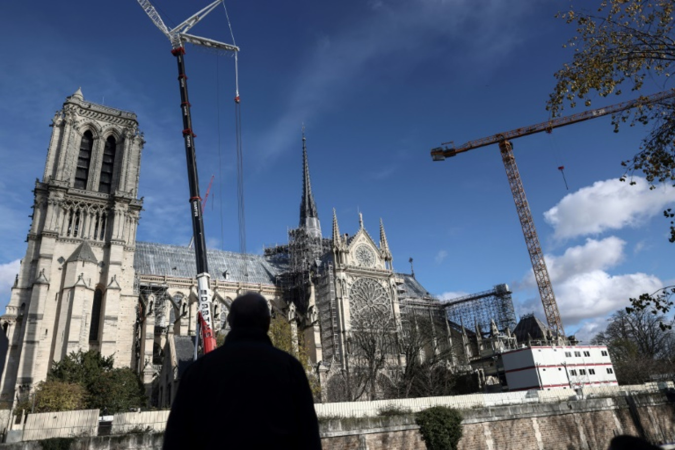 La cathédrale Notre-Dame de Paris à quelques jours de sa réouverture, le 2 décembre 2024 à Paris © Behrouz MEHRI