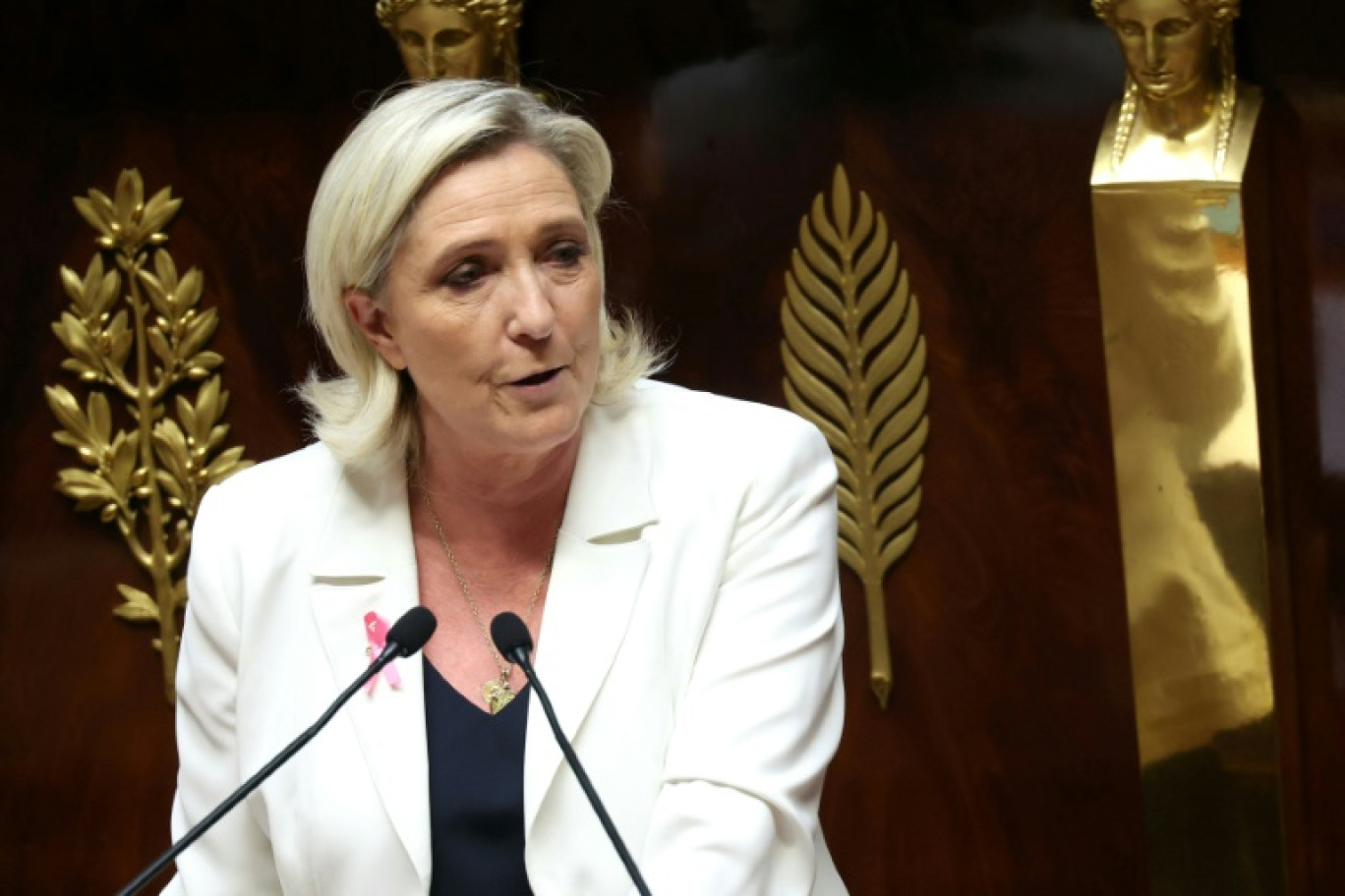 La leader du Rasseblement national Marine Le Pen à l'Assemblée le 1er octobre 2024 à Paris © ALAIN JOCARD