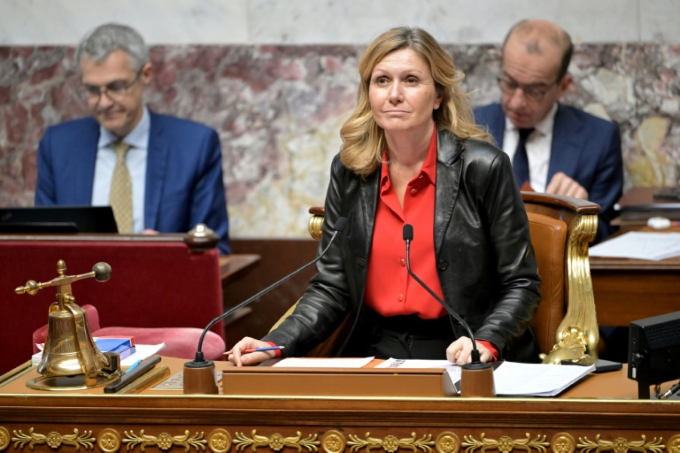 La présidente de l'Assemblée nationale Yaël Braun-Pivet lors de la séance de questions au gouvernement de l'Assemblée nationale, à Paris, le 26 novembre 2024 © Bertrand GUAY