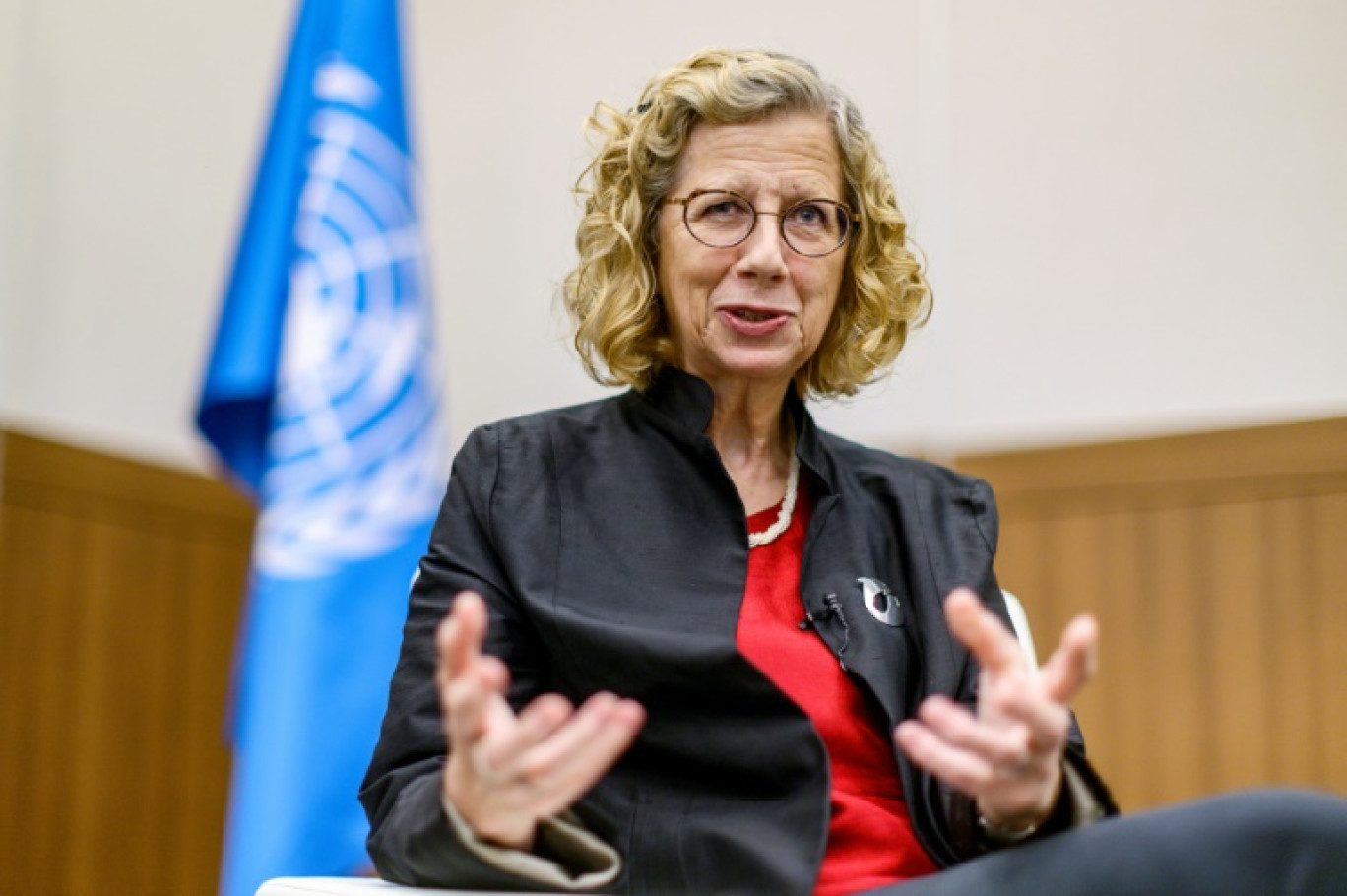 La cheffe du Programme environnemental de l'ONU, Inger Andersen, le 25 novembre 2024 à Busan © Anthony WALLACE