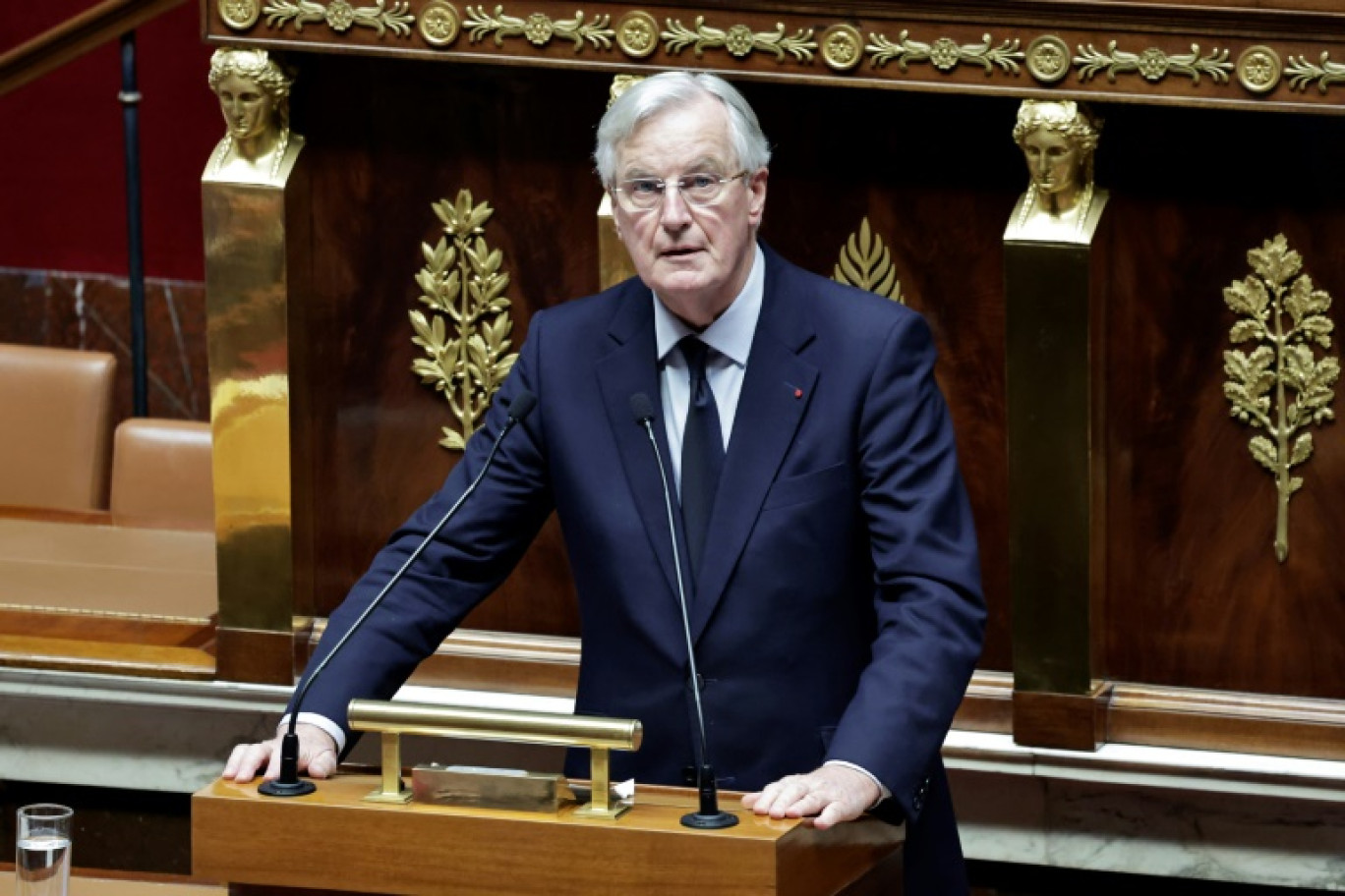 Le Premier ministre Michel Barnier le 2 décembre 2024 à l'Assemblée nationale à Paris © STEPHANE DE SAKUTIN