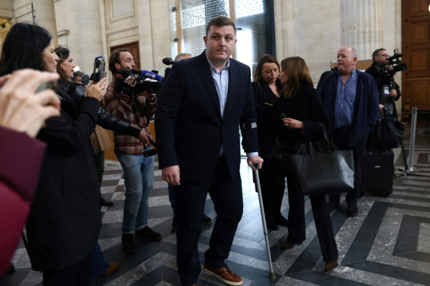 Le joueur de rugby irlandais, Denis Coulson, arrive au Palais de justice de Bordeaux le 2 décembre 2024 © ROMAIN PERROCHEAU