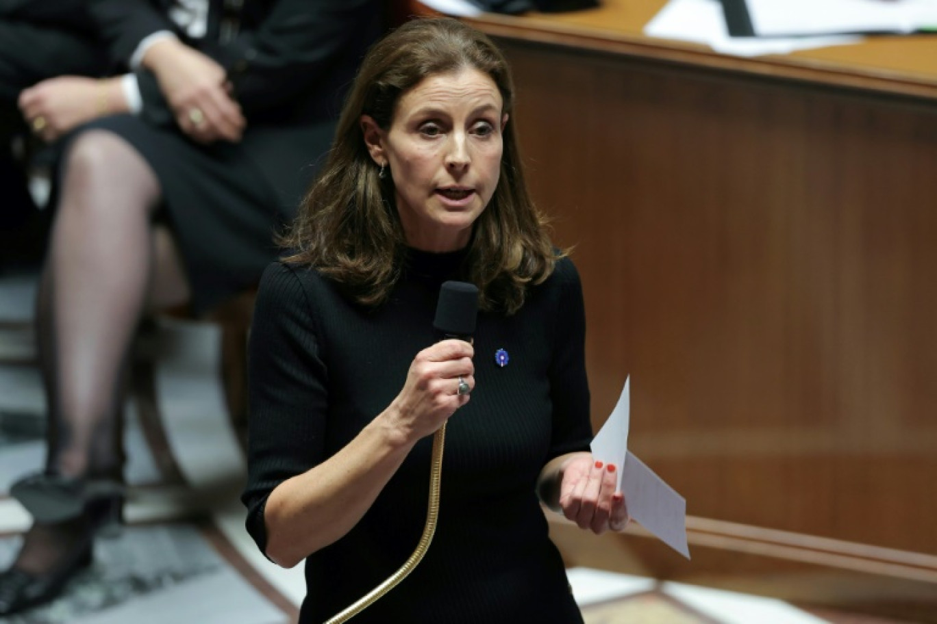 La ministre chargée des personnes handicapées Charlotte Parmentier-Lecocq à l'Assemblée nationale à Paris le 5 novembre 2024 © Thomas SAMSON