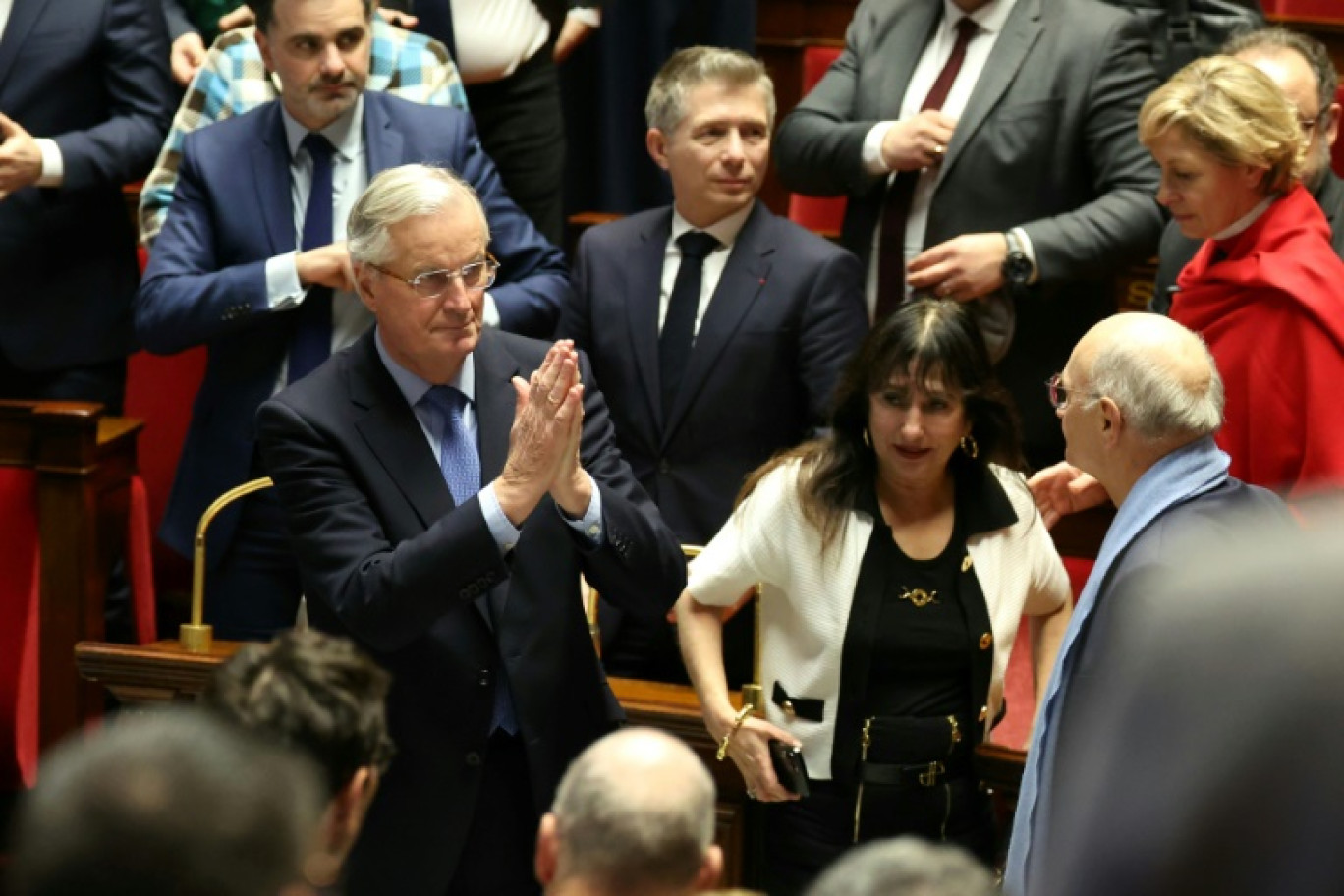 Le Premier ministre Michel Barnier après le résultat du vote de censure sur son gouvernement à l'Assemblée nationale à Paris le 4 décembre 2024 © ALAIN JOCARD