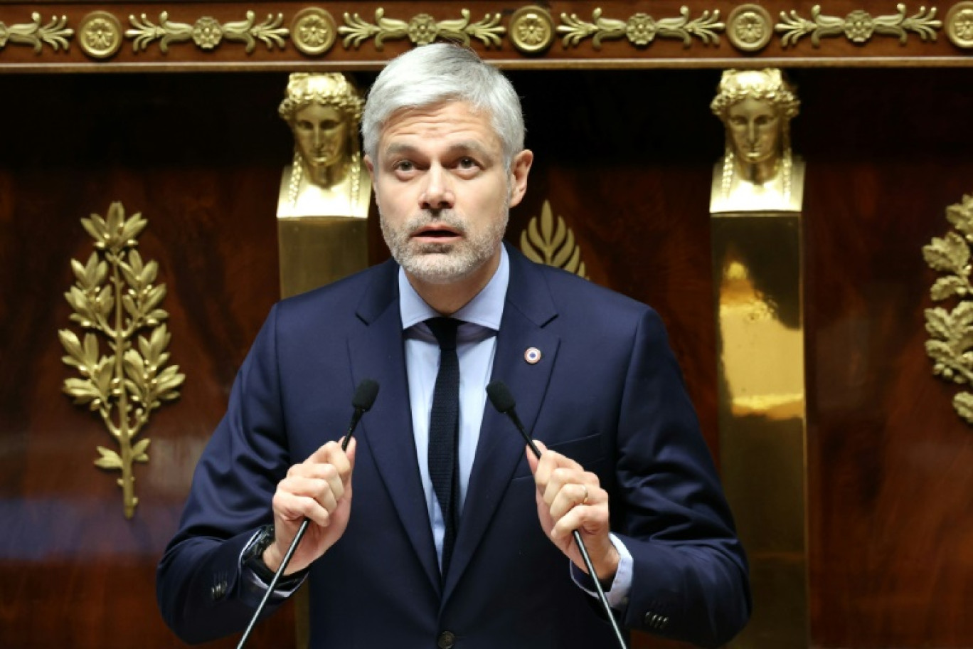 Le chef de file des Républicains, Laurent Wauquiez, à l'Assemblée nationale, le 4 décembre 2024 à Paris © Alain JOCARD