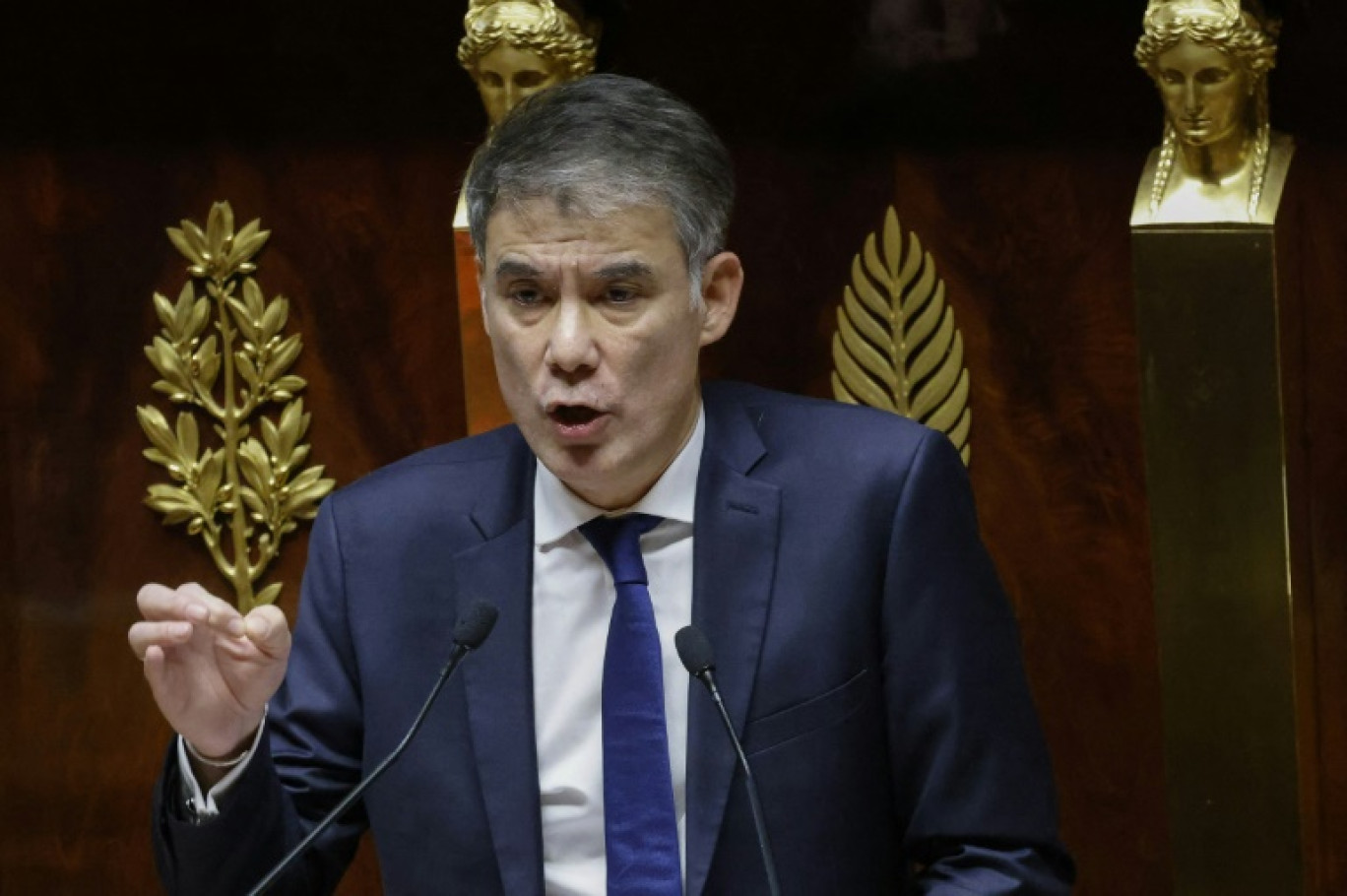 Le Premier secrétaire du PS Olivier Faure à l'Assemblée nationale, à Paris, le 6 février 2023 © LUDOVIC MARIN