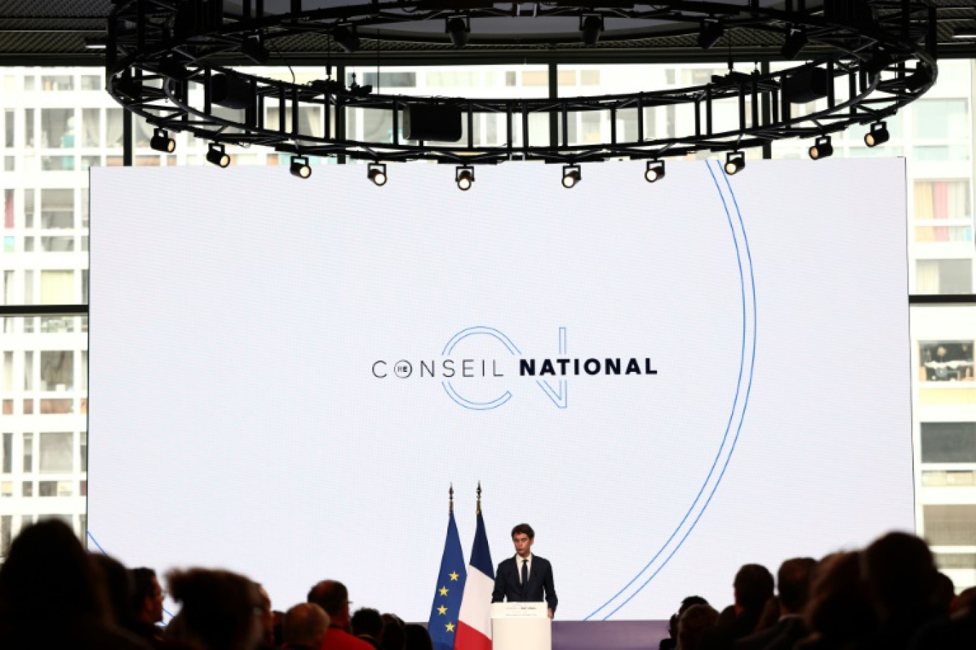 Gabriel Attal élu secrétaire général de Renaissance, lors du conseil national du parti, le 8 décembre 2024 à Paris © Behrouz MEHRI