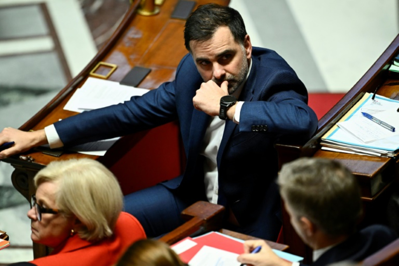 Le ministre du Budget démissionnaire Laurent Saint-Martin à l'Assemblée nationale, le 3 décembre 2023 © JULIEN DE ROSA