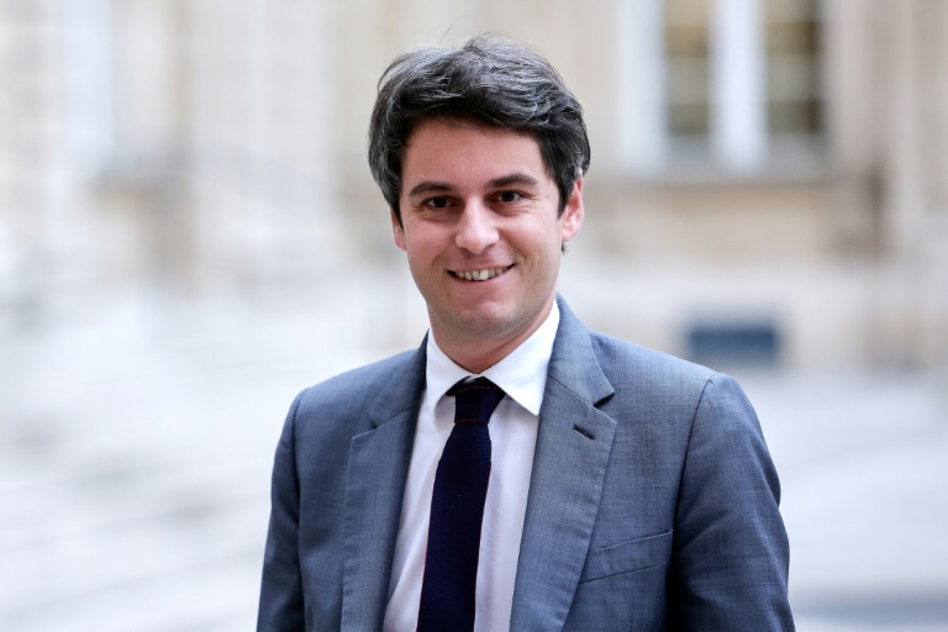 Gabriel Attal fait une déclaration après avoir été élu secrétaire général de Renaissance, lors du conseil national du parti, le 8 décembre 2024 à Paris © Behrouz MEHRI