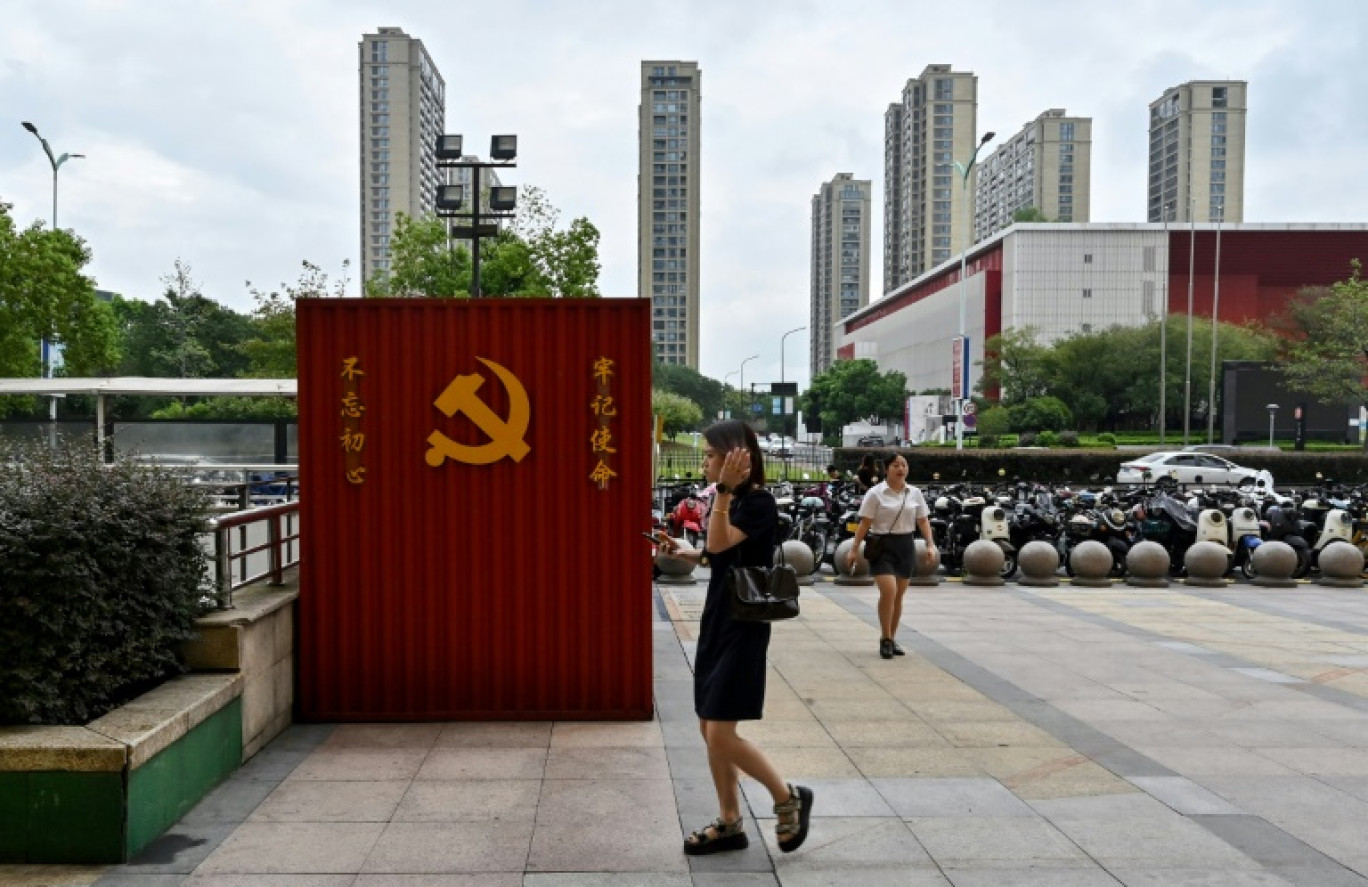 Dans un quartier d'affaires à Yiwu, dans la province du Zhejiang, dans l'est de la Chine, le 20 septembre 2024 © ADEK BERRY