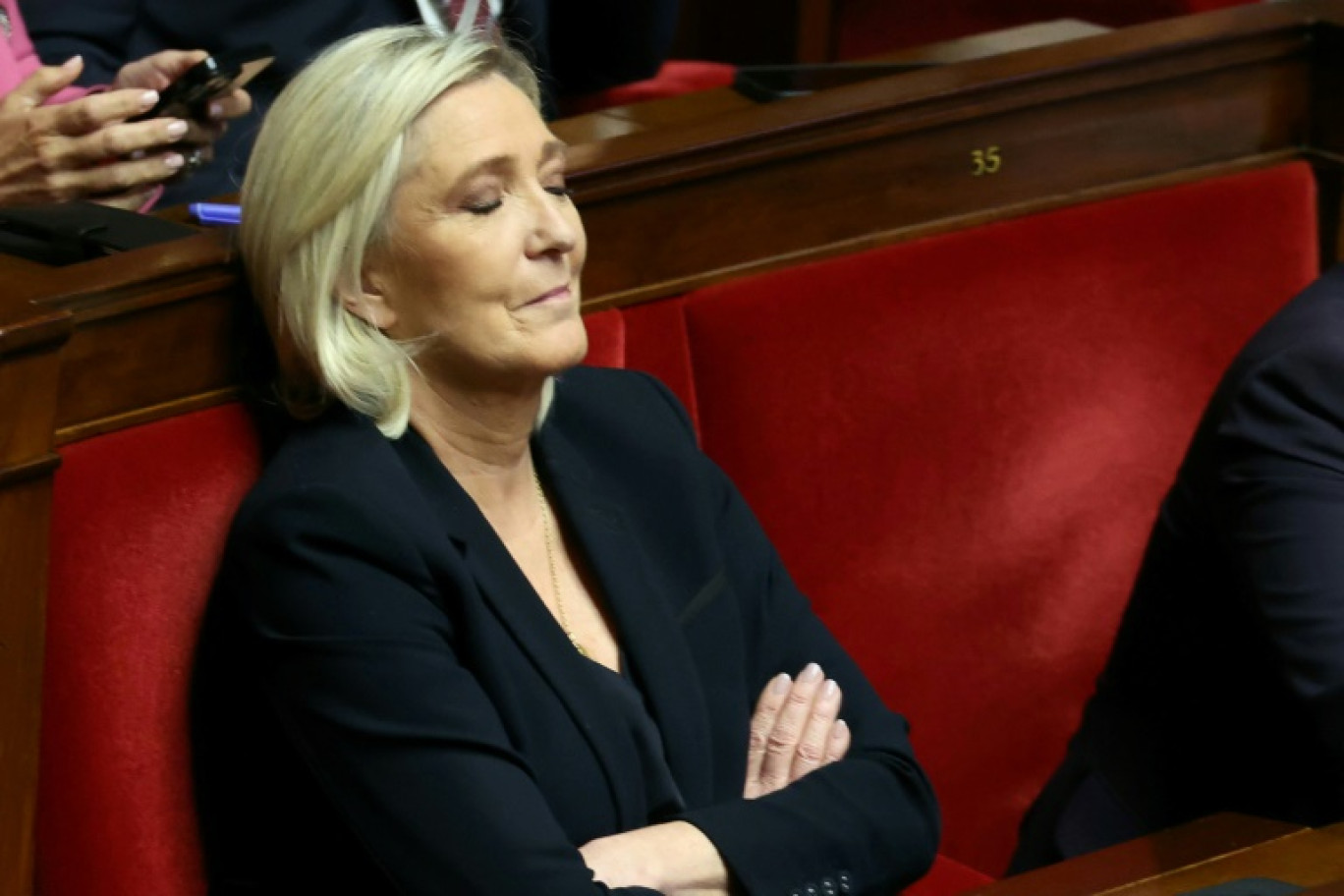 La cheffe de file des députés RN Marine Le Pen, le 5 décembre 2024 à l'Assemblée nationale à Paris © Alain JOCARD