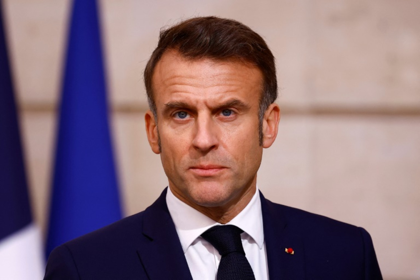 Le président français Emmanuel Macron donne une conférence de presse au palais de l'Elysée à Paris, le 28 novembre 2024 © Sarah Meyssonnier