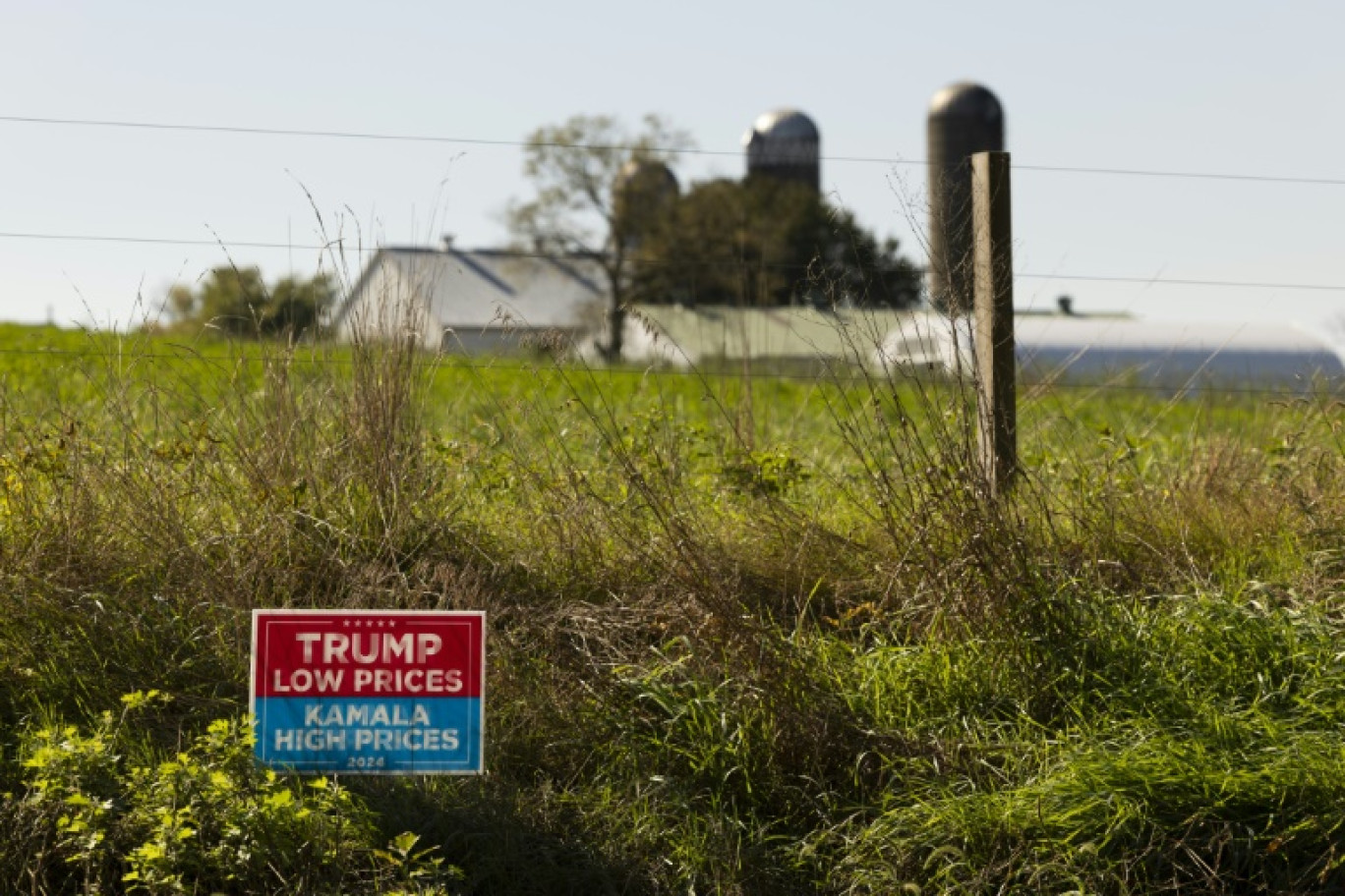 Une pancarte pro-Trump près de Paradise (Pennsylvanie) le 9 octobre 2024 © RYAN COLLERD