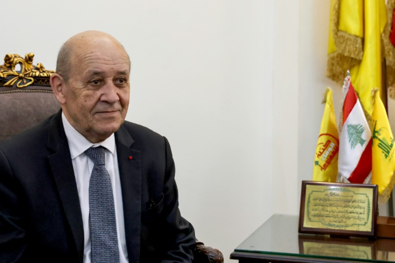 Jean-Yves Le Drian, envoyé spécial pour le Liban, lors d'une réunion à Beyrouth, le 29 mai 2024 © ANWAR AMRO