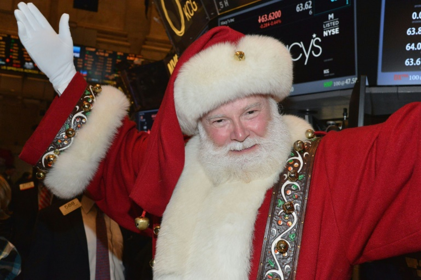 Le père Noël en visite au New York Stock Exchange © Slaven Vlasic