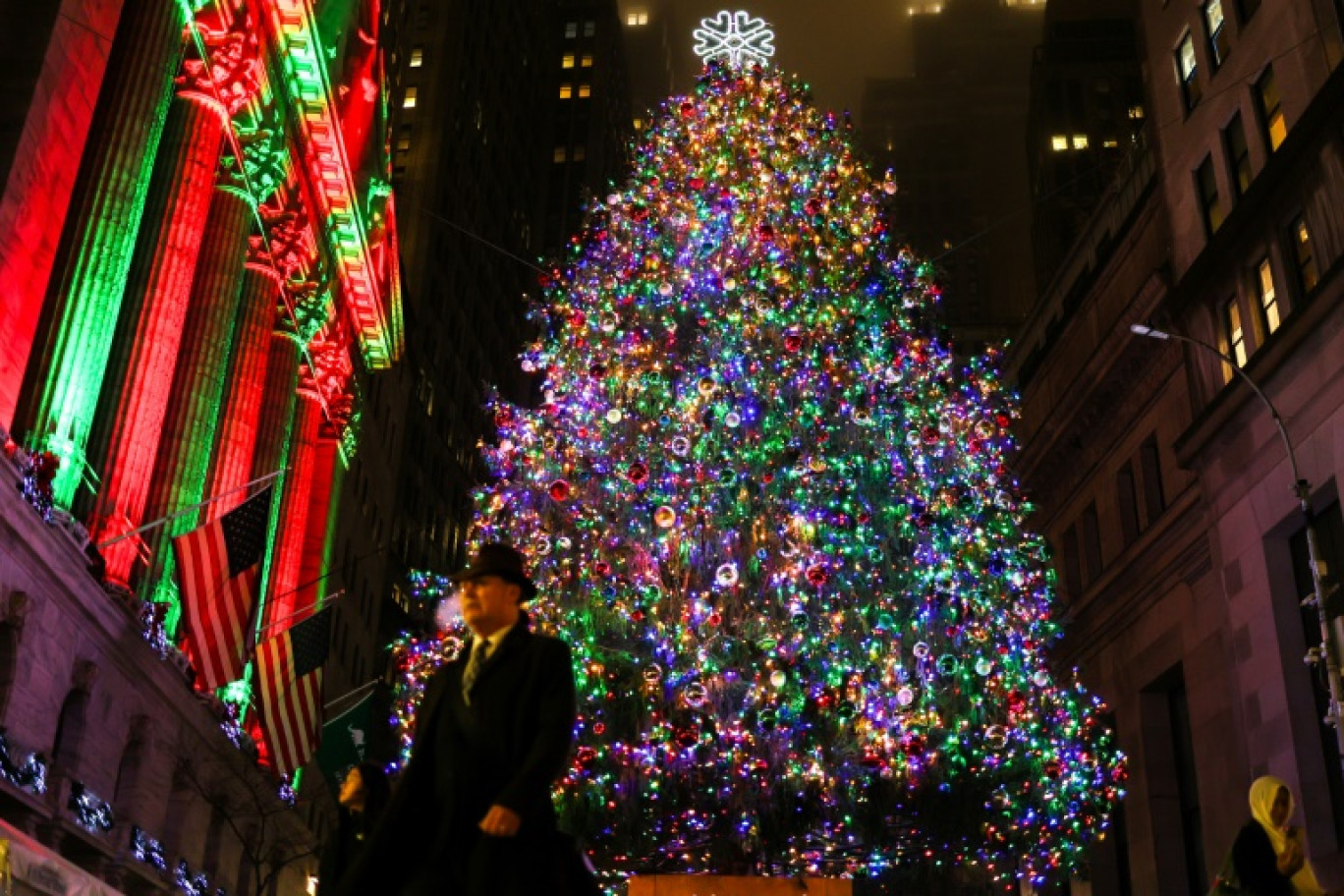 L'arbre de Noël du New York Stock Exchange © CHARLY TRIBALLEAU