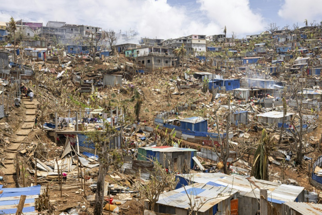 Vue du village de Vahibé, en périphérie de Mamoudzou, à Mayotte, le 24 décembre 2024 © PATRICK MEINHARDT