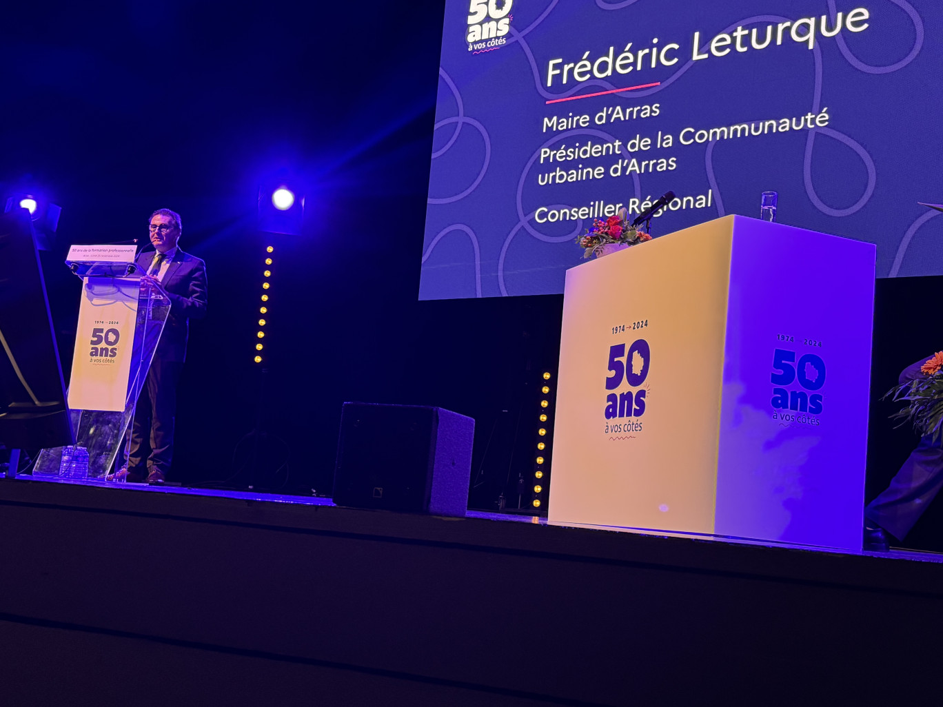 Frédéric Leturque, maire et président de la Communauté d’Arras, lors de son intervention d’accueil des participants