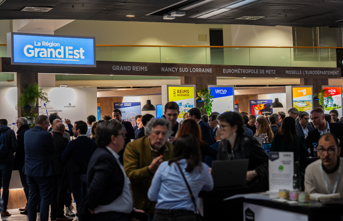 © Lorr’Up. Les agences de développement économique et d’attractivité de la région ont fait stand commun sous la bannière Grand Est à l’occasion de la dernière édition du Salon de l’immobilier d’entreprise (Simi) à Paris mi-décembre. 