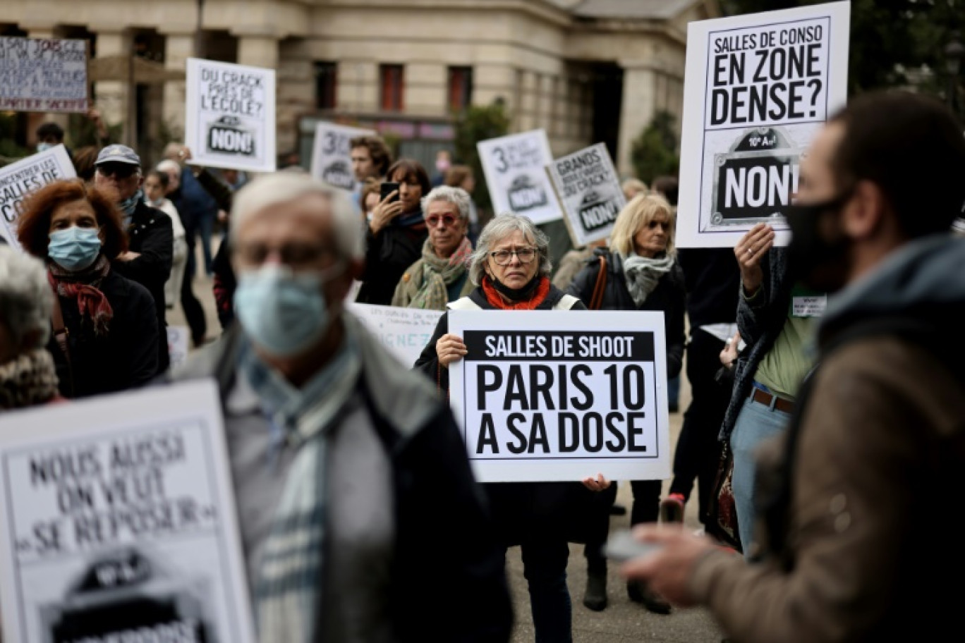 Manifestation anti-"salle de shoot" à Paris, le 2 octobre 2021 © Thomas COEX