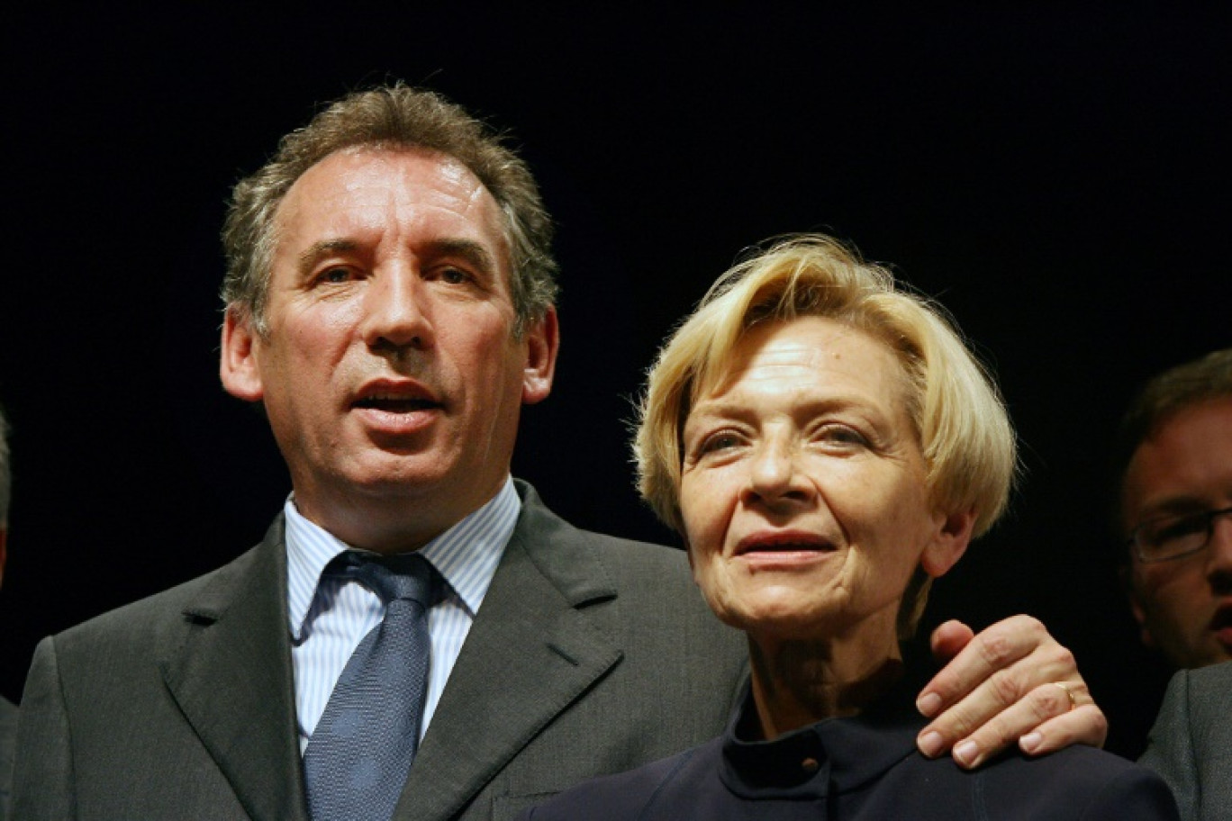 Anne-Marie Comparini avec Francois Bayrou, lors de la campagne pour les élections législatives, Lyon, le 6 juin 200è © PHILIPPE MERLE